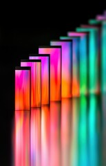 Obraz premium vibrant display of light rays passing through a prism, creating a mesmerizing spectrum of colors. 