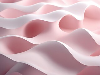 Obraz premium Serene Pink And White Waves Gently Flowing, Creating A Calming And Dreamlike Abstract Landscape