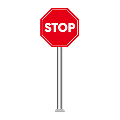 Stop Sign Vector - Traffic Road Safety Symbol