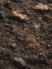 Obraz premium Detailed image showing the texture of dark organic soil