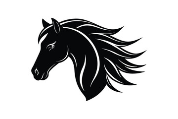 Silhouette vector art illustration of a horse's head.eps