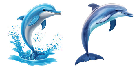 Fototapeta premium Dolphins leaping joyfully from water, showcasing marine life beauty