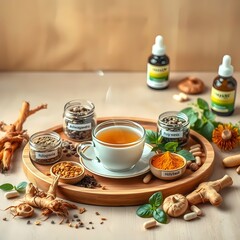 Natural Adaptogens for Cortisol Balance and Immune Support Featuring Holy Basil, Reishi, Cordyceps, Turmeric, and Herbal Remedies