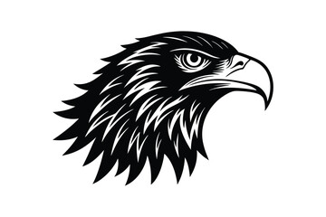 Silhouette vector art illustration of an eagle's head.eps