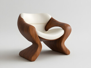 Modern minimalist wooden armrest lounge chair