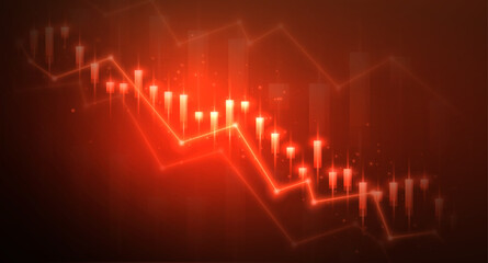 Stock and economic crisis graph background. Trade exchange, financial decrease