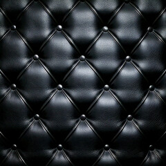 高級感のある黒い革張りキルティングの背景素材