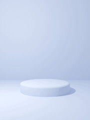 シンプルなパステルカラーの円形ステージと背景（青）