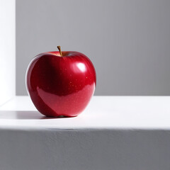 red apple on a plate