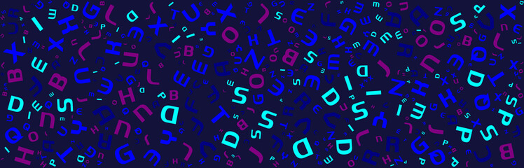 Vibrant Abstract Alphabet Letters on Dark Background.Modern Typographic Design.