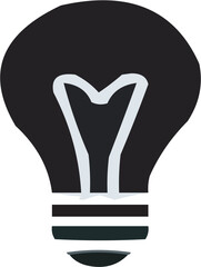 Light bulb vector icon representing innovation ideas and electricity in a simple illustration