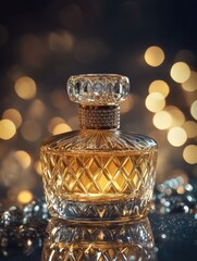 A perfume bottle sitting on a table