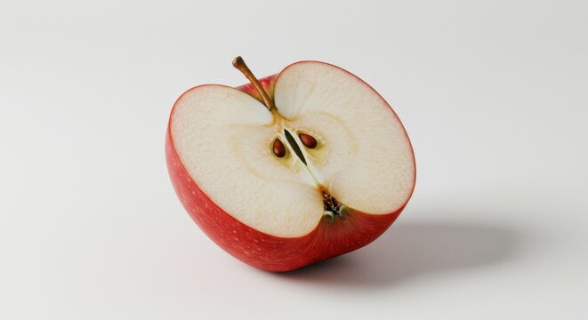 Whole Red Apple on White