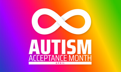 Autism Acceptance Month background banner or poster design template. observed every year in  April. Holiday concept. Use to any Template, card, poster, placard, template.