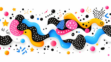 Fototapeta premium Abstract colorful wave design with playful shapes and patterns