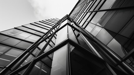 Fototapeta premium Captivating Monochrome Geometry in Glass Window Architecture