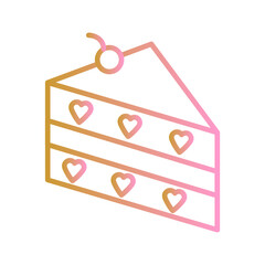 Red velvet cake Vector Icon