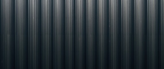 Obraz premium Industrial abstract background of vertical metal panels, silver and dark gray, close-up texture, geometric repeating pattern, metallic surface with reflections, minimalist architectural design, neutra