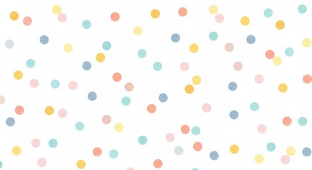 Fototapeta premium Playful White Background with Pastel Polka Dots