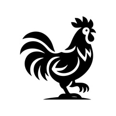 Silhouette of a Rooster in Artistic Design