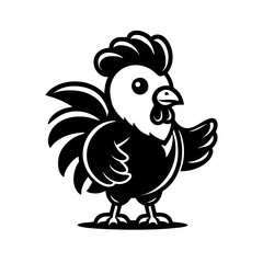 The Majestic Black and White Rooster Mascot