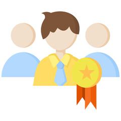 Team Leader icon in Flat Color Style. Simple Vector Design. Simple Vector Flat Icon