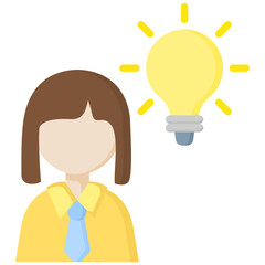 Creativity icon in Flat Color Style. Simple Vector Design. Simple Vector Flat Icon