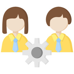 Teamwork icon in Flat Color Style. Simple Vector Design. Simple Vector Flat Icon