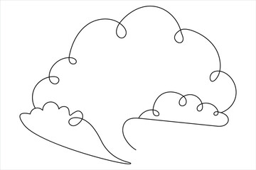 Continuous single line art drawing of speech bubble square shaped chat cloud and thought dialogue
