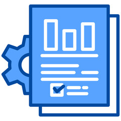 Project Management icon in Blue Color Style. Simple Vector Design. Simple Vector Flat Icon