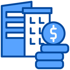 Investment icon in Blue Color Style. Simple Vector Design. Simple Vector Flat Icon