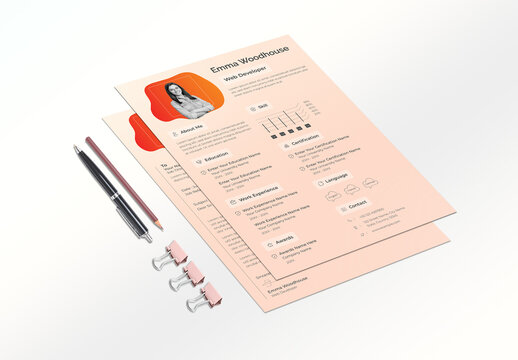 Creative Resume Layout with Cover Letter