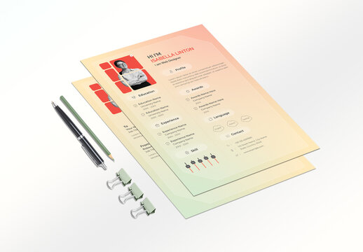 Colourful Personal Resume with Cover Letter
