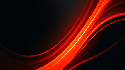 Fototapeta premium Glowing red and orange light streaks on a dark background with a futuristic, dynamic look