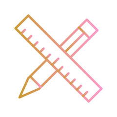Pencil with Ruler Vector Icon