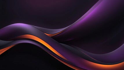Serene Purple And Orange Waves Flowing Gracefully Across A Dark Background Evoking A Sense Of Calm And Mystery With Subtle Lighting And Smooth Textures