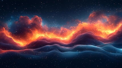 Obraz premium Abstract digital design of a space with elements of sleep trackers and health apps. Generative AI