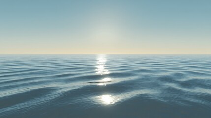 Obraz premium Peaceful Ocean Sunset: A Serene Seascape