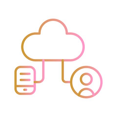 Hybrid Cloud Vector Icon