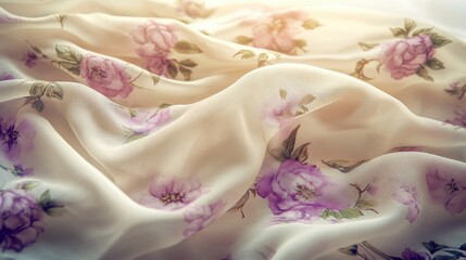Delicate Floral Pattern on Soft Fabric with Gentle Draping Effect