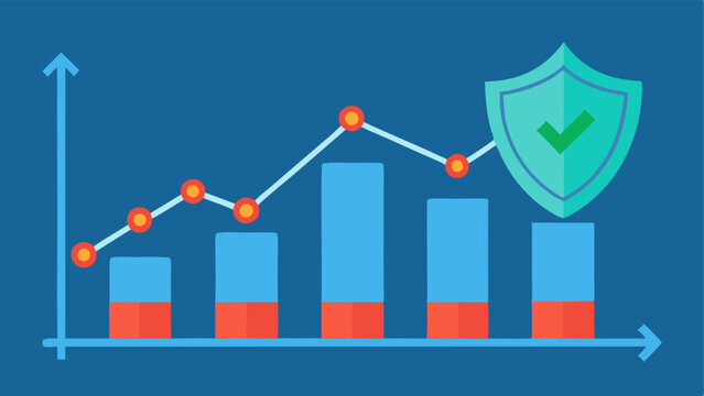 Graph of Data Breaches and Improvements An upward trend graph showcasing a decrease in data breaches over time signifying successful data protection efforts.