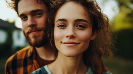 Obraz premium A couple posing for a portrait.