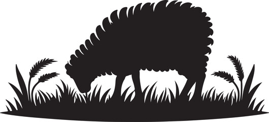 black silhouette of a sheep 