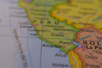 Puno  On The World Map-Geo Political Map