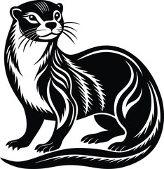Fototapeta premium Otter Silhouette Vector Illustration