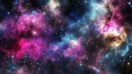 Fototapeta premium Space image with shining stars, digital poster design