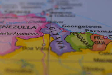 Guyana  On The World Map-Geo Political Map