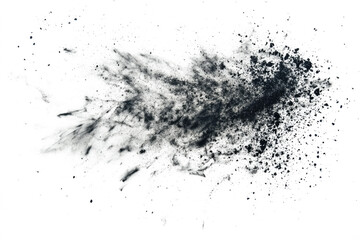 Obraz premium Abstract black powder explosion on white background