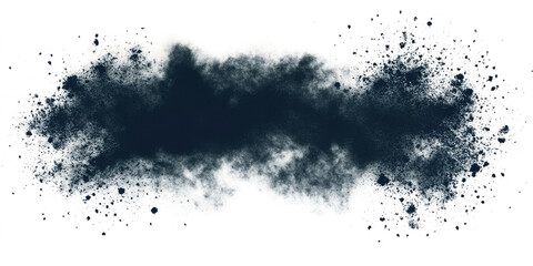 Fototapeta premium Abstract black ink cloud with splash effects on white background
