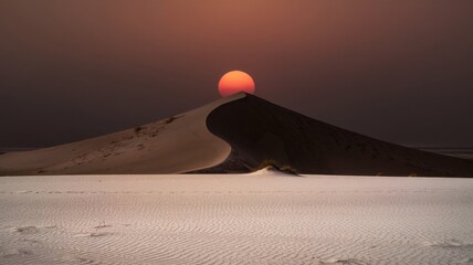desert landscape with sunset